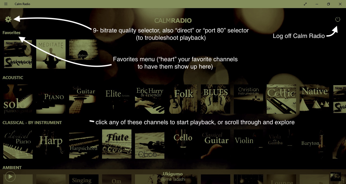 Music player page - controls breakdown (Windows Store version)